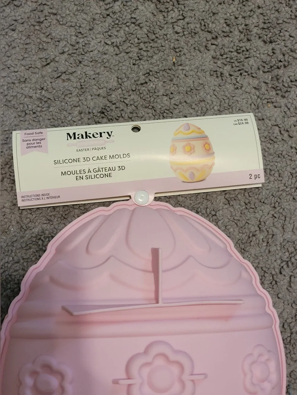 Makery Silicone 3D Egg Cake Mold - Light Pink